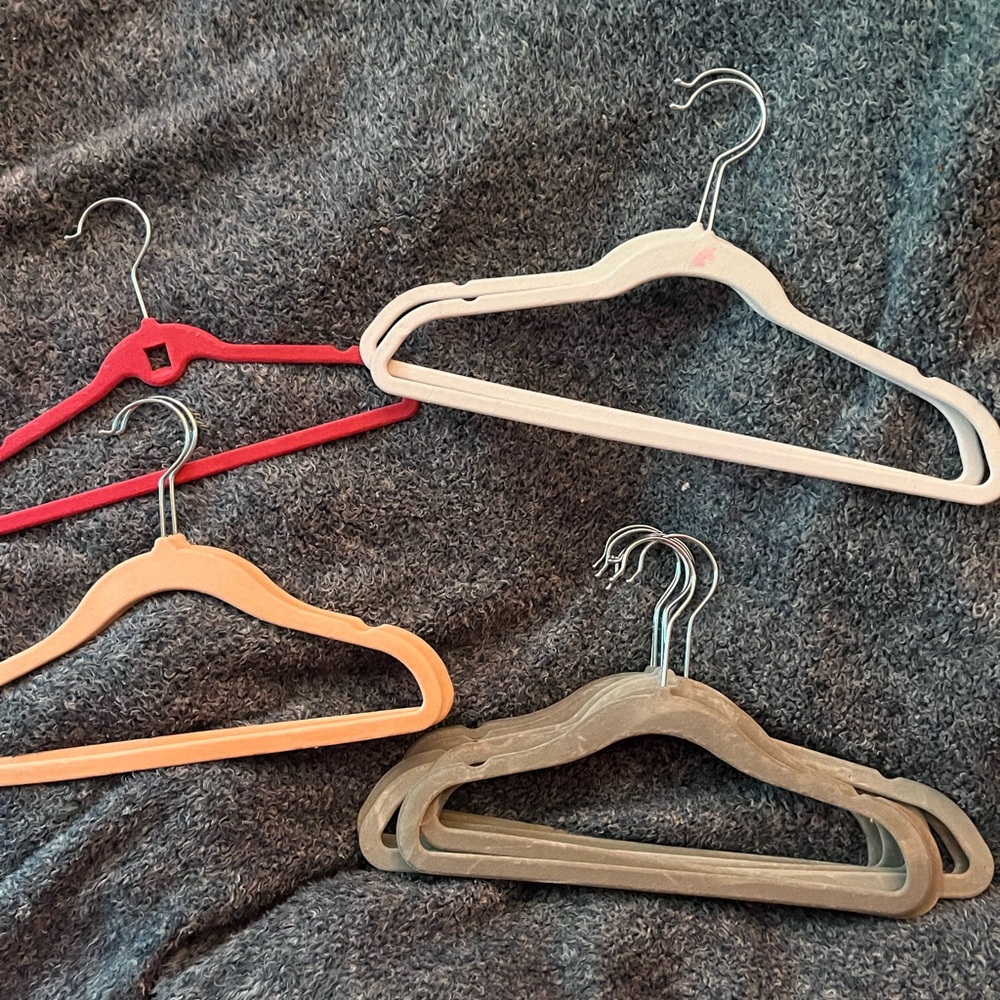 Kids Velvet Non-Slip Hangers - Multi Color Pack